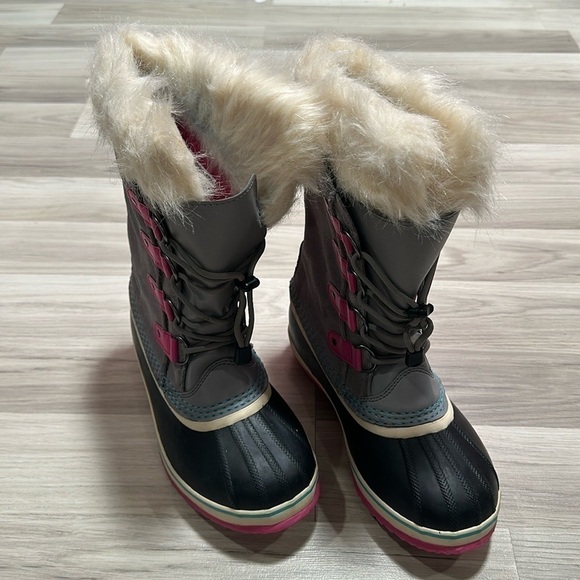 Sorel Winter Snow Insulated Waterproof Pink Gray Lace Up Boots WOMENS SIZE 6 - Picture 1 of 10